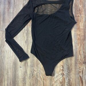 Elegant Black Sheer Bodysuit